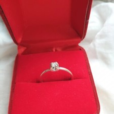 Verlobungsring mit Diamant 0,10 Ct.( 3mm). Weißgold 585 punziert Gr.55(18)