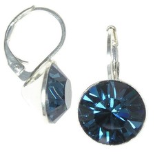8mm Ohrringe mit Swarovski Elements Kristall in der Farbe Montana Blau