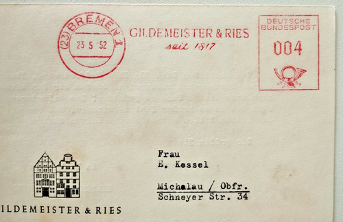 Bremen 1952 firmen brief mit - bremen,