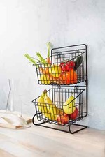 Metallregal mit 2 Etagen und 2 Körben Regal Ordnung & Aufbewahrung