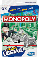 Monopoly Kompakt Brettspiel, klassisches Familienspiel in der Reiseversion für u