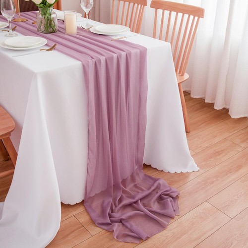 Tischläufer altrosa chiffon - altrosa,