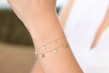 Diamant Armband Bettler Bracelet 2 Brillanten 0,08ct VS G in 14K 585er Gold Weiß