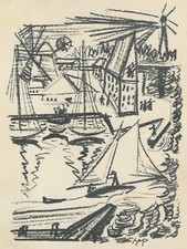 H. Max Pechstein - Hafen (auf Fehmarn) - Lithographie 1920