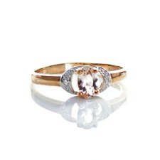 Morganit Diamant Ring 9 kt