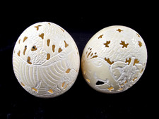 2 x Straußenei ++ Straußeneier leer ca. 16 - 18cm