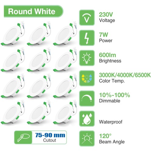 12x led einbaustrahler dimmbar - led,