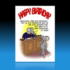 10 lustige Postkarten witzige Glückwunschkarten Geburtstag Cartoon Angeklagter