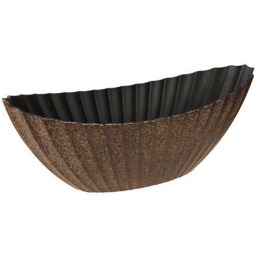 Pflanzschale oval mit rillen - pflanzschale,