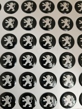2x Fernbedienung Schlüsselanhänger Badge Emblem Aufkleber Logo für Peugeot 3D gewölbt 14mm 