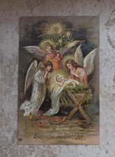 Tolle alte Präge Litho Engel