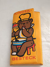 DDR Kinderbesteck mit Bestecktasche -Punktebesteck 3 teilig ROT  -Bär