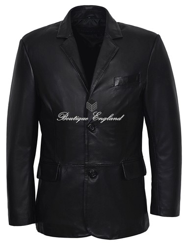 Herren leder blazer schwarz - blazer,