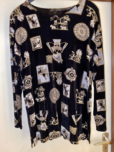 Elegantes samt shirt - gr., 44-46