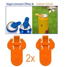 2 Stück Kombi 2 in 1 Getränke Dose Öffner und Verschluss orange
