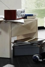 Nachtkonsole BE-0280 Fichte Massiv Weiß lasiert Nachtschrank Nachtkommode