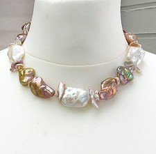 Perlenkette Keshi Perlen Coin