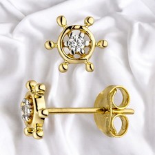 Ohrstecker Steuerrad 333 Gold