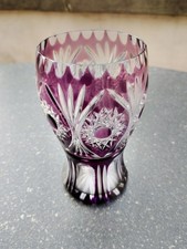 Becher Vase Überfangglas Böhmen Bayerischer Wald geschliffen