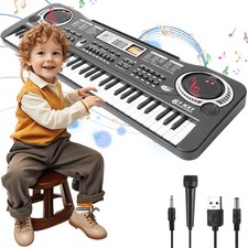 61 Tasten Digital E-Piano Keyboard, Kinder Elektronische Tastatur mit Mikrofon
