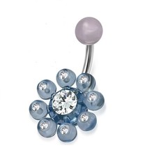 Edelstahl Piercing Bauchnabel G-1.6mm Banane Barbel curved Zirkonia y-inb646