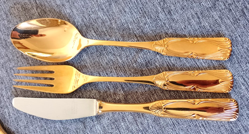 Solingen goldenes besteck - goldenes,