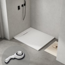 Duschwanne Duschtasse Superflach Rutschfest Acrylwanne mit /ohne Ablaufgarnitur