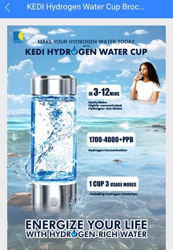 Kedi hydrogen water - water, cup