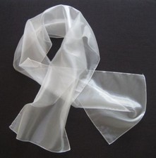 Edle STOLA (195 x 44 cm) aus glänzendem ORGANZA zum BRAUTKLEID - HOCHZEIT- NEU !