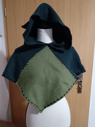 Wikinger gugel fleece grün - gugel,, fleece,