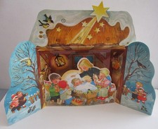 Älterer Adventskalender " Krippe "   zum aufklappen  Nestler/Erzgeb. ( Nr.13 )