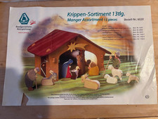 Ostheimer Krippenset I No. 6020 18-teilige Holzfiguren Weihnachten Krippe 