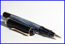 1990s PELIKAN R 200 (old style) Rollerball in Grau-marmoriert, Schwarz & Gold