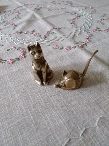 Kleine messing figuren - 2, katze