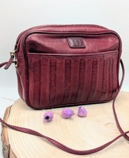 Vintage Aigner Umhängetasche Leder bordeaux – Made in Italy, 80er