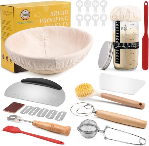 Sauerteig starter set - set, rattan