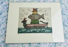 Simon Dittrich – Künstlerprobe „E.A.“ (1976) – Surrealistische Meistergrafik