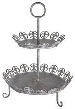 Antik Etagere 2 Stöckig Servierplatte Servierständer Landhausstil Standetagere