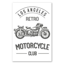 Postereck 2480 Poster Leinwand Vintage Plakat, Motorcycle Club Motorrad Retro LA