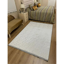 Grau Glitzer Bambus Teppich -