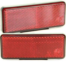2x Reflektor Rechteck Rückstrahler rot Katzenauge Anhänger LKW E-Prüfzeichen
