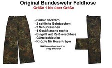 Original BW Bundeswehr Hose, Feldhose, Flecktarnhose, Outdoor Hose Gr. 1-20 