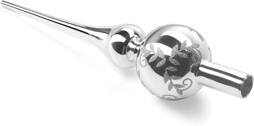 Christbaumspitze glas silber - christbaumspitze,