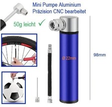 Präzision Mini Fahrrad Pumpe Alu leicht kleine Luftpumpe kompakt zuverlässig bl