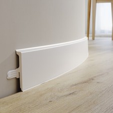 Sockelleiste weiss RAL 9003 60mm Vigo flexibel Feuchtraum Dichtlippe Ecken Kappe