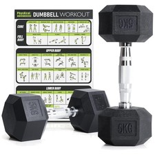 Hexagon Hanteln Poly Gummiert