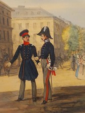 UNIFORMEN: Kgr. Preußen, Auditor. Eckert u. Monten. Farblithographie 1835/40