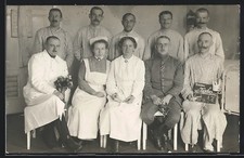 Foto-AK Patienten im Lazarett