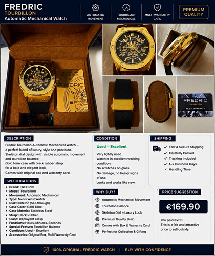 Fredric tourbillon automatik - fredric,