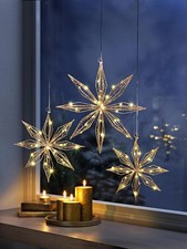 3er Set LED-Hängedeko Stern